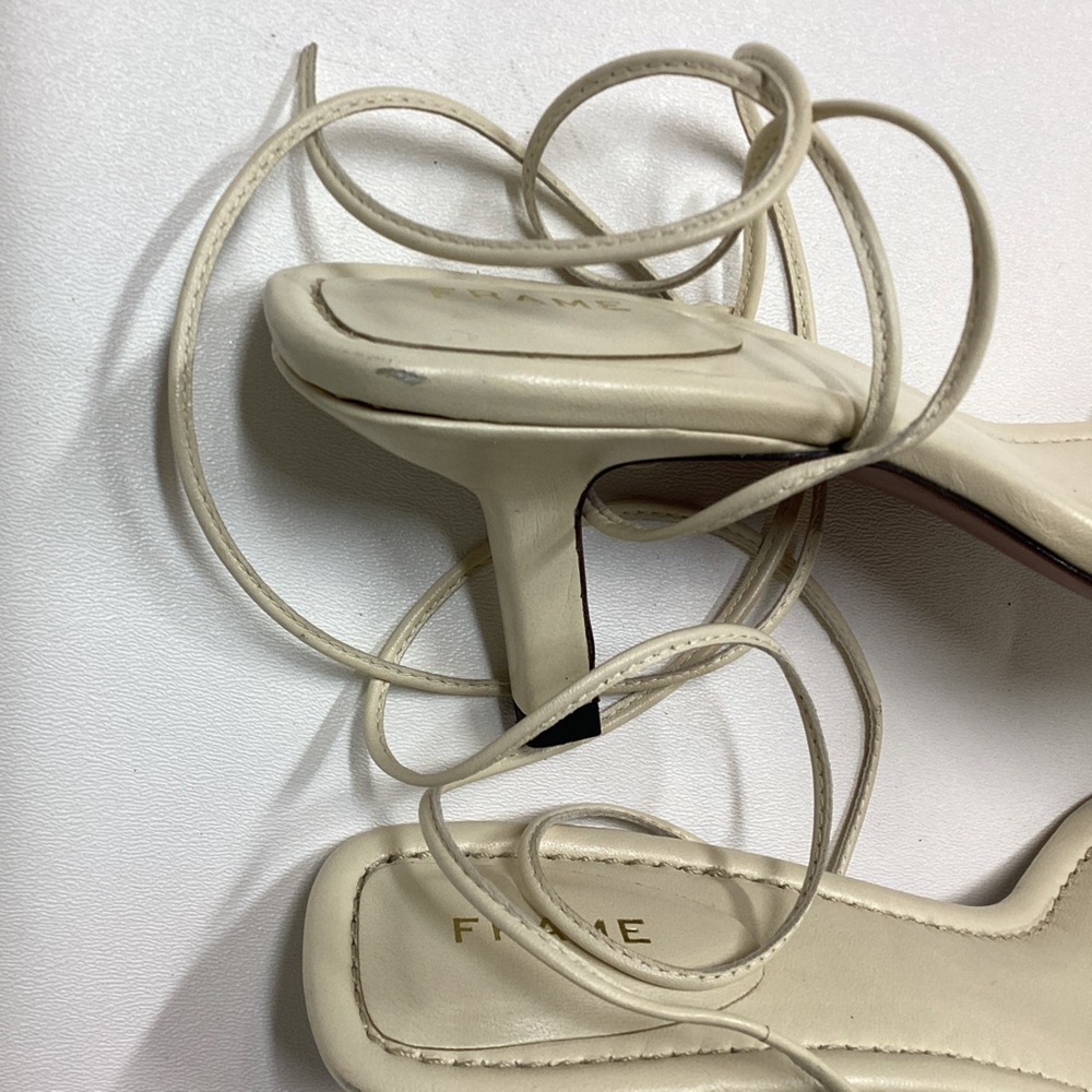 Frame Le Ozzie Heeled Lace Up Leather Sandal Size EU 39 - Picture 14 of 15